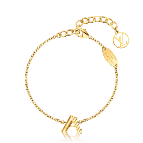 Louis Vuitton/路易威登 22春夏新款LV & ME系列  金色金屬鏤刻徽標字母A手鏈M67158