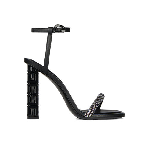 Givenchy/紀(jì)梵希 22年秋冬新款 G Cube系列 女士黑色納帕羊皮革水晶刺繡涼鞋BE306XE1HV-008