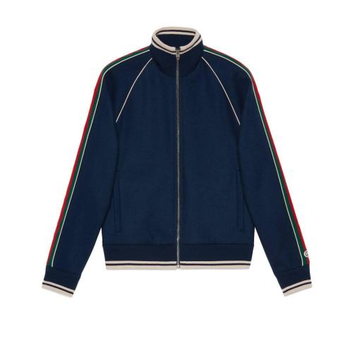  GUCCI古馳 22年秋冬 男士 羊絨拉鏈夾克 645243 XJC58 4215