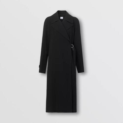  BURBERRY 22年秋冬 女士 D 形環(huán)設(shè)計(jì)羊毛圍裹式大衣 80517811