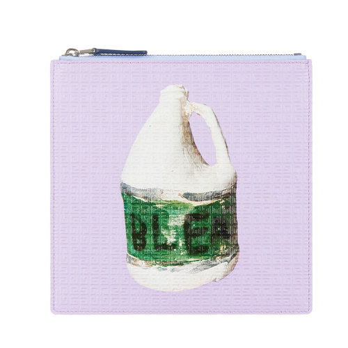 Givenchy/紀(jì)梵希 2022年新款 男士淡紫色/深灰色小牛皮Josh Smith聯(lián)名陶瓷印花皮革拉鏈4G手袋BK60D3K1L1-534