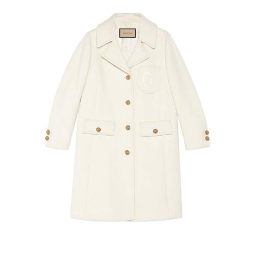  GUCCI古馳 22年秋冬 女士 雙G刺繡羊毛大衣 657054 ZAG3M 9205