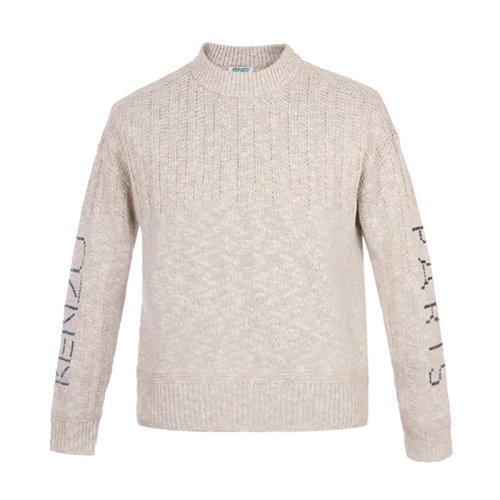 KENZO/高田賢三 男士針織衫/毛衣男士棉/亞麻圓領(lǐng)長(zhǎng)袖毛衣針織衫5PU5123LE