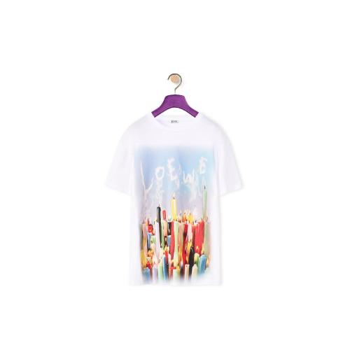  LOEWE羅意威 22年秋冬 女士 短袖T恤 Candles T-shirt in cotton S540Y22X18-9990