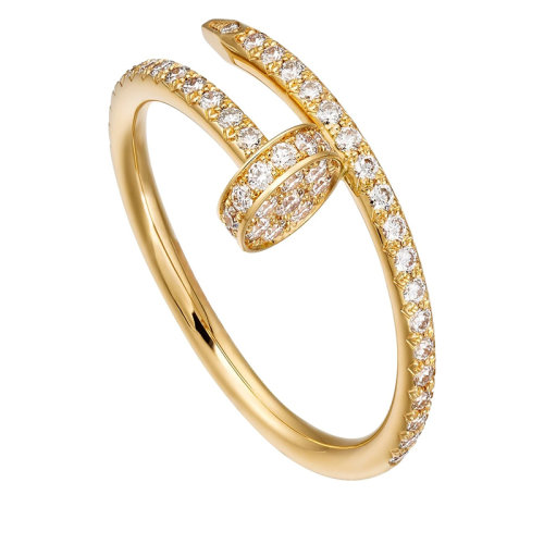 CARTIER/卡地亞 經(jīng)典Juste un Clou系列 18K金黃金鉆石釘子戒指B4231500