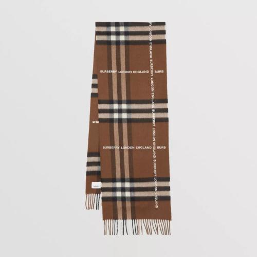  BURBERRY 22年秋冬 女士 徽標(biāo)格紋羊絨圍巾 80593751