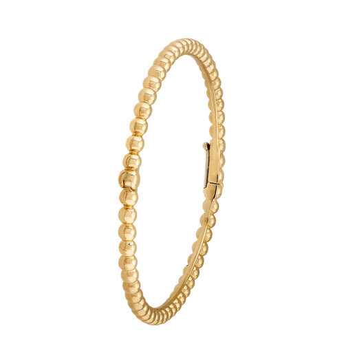 Van Cleef & Arpels/梵克雅寶 經(jīng)典Perlée系列 女士超小號18k金黃金珍珠形狀手鐲VCARO7TG00