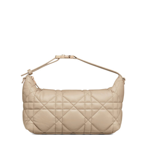 DIOR/迪奧 22新款DIORTRAVEL NOMAD系列 女士中號裸色超大藤格紋牛皮革CD金扣拉鏈開合單肩手拿手提包S5554OMIG_M116