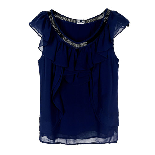 Emporio Armani/安普里奧阿瑪尼深藍(lán)色女士無袖T恤  SF002EB80