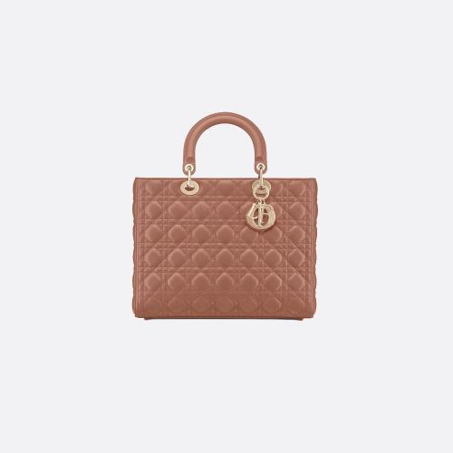  DIOR迪奧 22年秋冬 女士 手提包 大號 Lady Dior 手袋 M0566ONGE_M50P 預(yù)定商品1-3周發(fā)貨