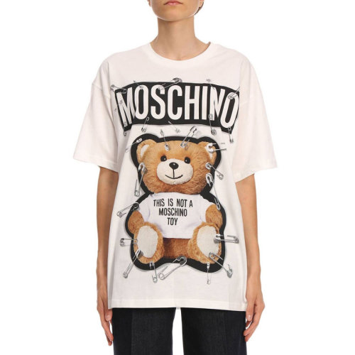 MOSCHINO/莫斯奇諾 女裝 服裝 棉質(zhì)小熊logo印花 女士短袖T恤