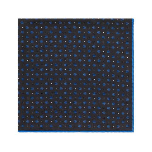  GUCCI古馳 22年秋冬 男士 飾雙G和波點(diǎn)真絲口袋方巾 703759 4G001 4068