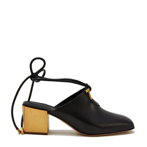 Salvatore Ferragamo/菲拉格慕 黑色 女士綁帶中跟涼鞋 705330-01P164-LAINO 55 19春夏鞋