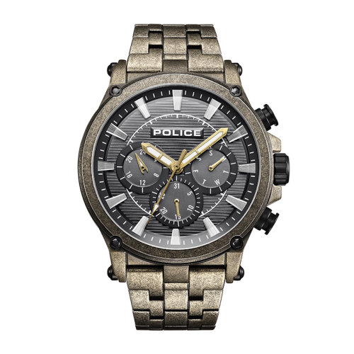 Police/警察 大表盤(pán)鋼帶手表迷彩潮流歐美石英男士腕表PL.15920JSQG/61M