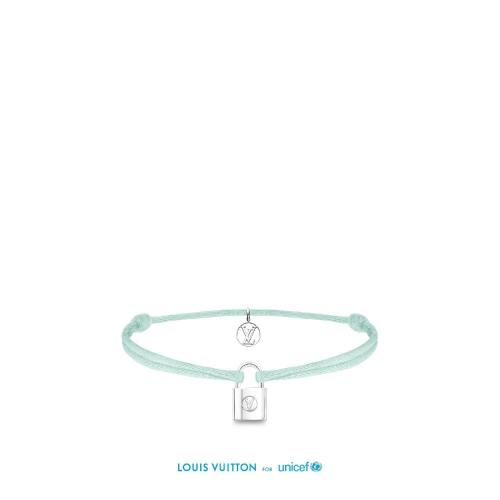  LV路易威登 22年秋冬 女士 手鏈 Silver Lockit X Doudou Louis 手鏈，回收銀與繩帶 Q05170 預(yù)定商品2-8周發(fā)貨