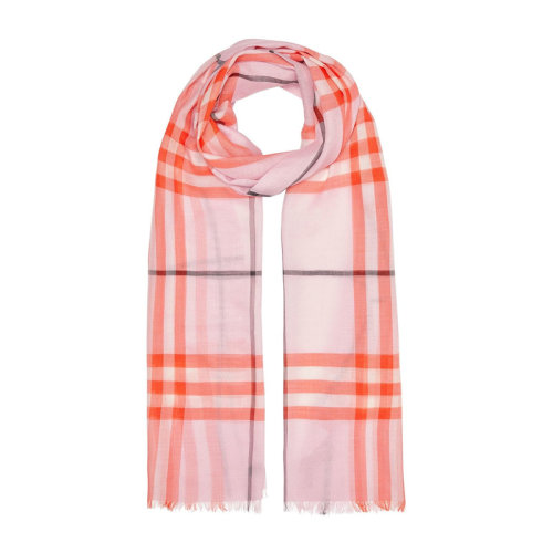 BURBERRY/博柏利 女士輕盈格紋絲毛混紡圍巾圍脖絲巾 8004514