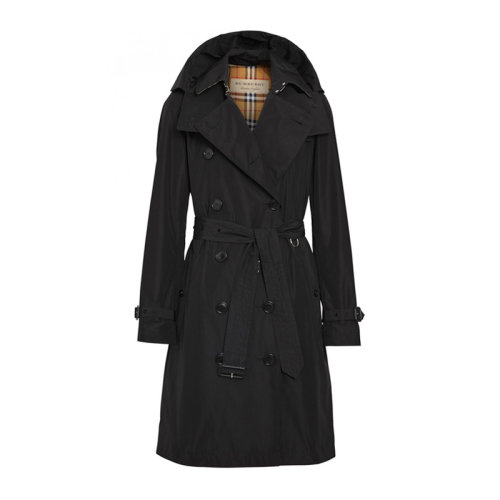 BURBERRY/博柏利 女士黑色滌綸長(zhǎng)款風(fēng)衣 8033520