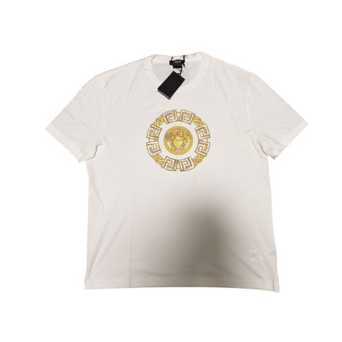 VERSACE/范思哲 美杜莎圓領(lǐng)刺繡休閑短袖圓領(lǐng)T恤上衣