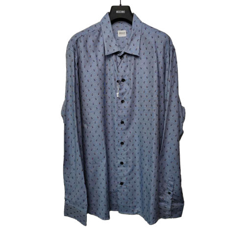 ARMANI COLLEZIONI/阿瑪尼卡爾茲藍(lán)色男士長(zhǎng)袖襯衫SCSSZLSC3F7