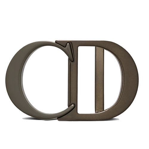 DIOR/迪奧新款 男士35毫米橄欖色啞光涂漆飾面黃銅和半透明效果苯胺飾面“CD ICON”腰帶扣4912PRVAR_H620