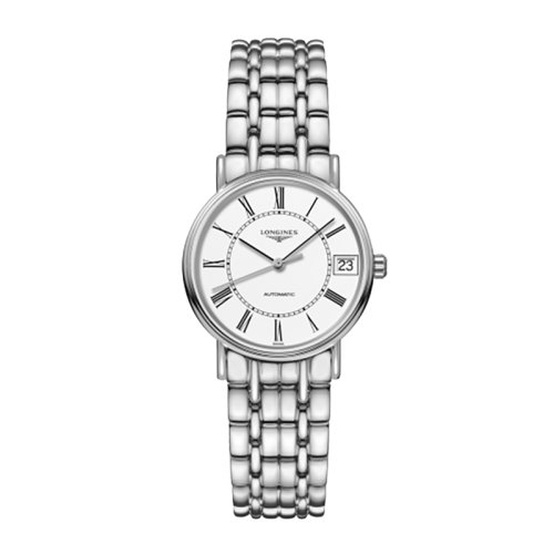 LONGINES/浪琴 時尚系列 自動機械鋼鏈白盤女表30毫米L4.322.4.11.6