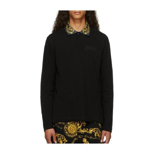  VERSACE/范思哲 男士黑色棉質長袖Polo衫 E71GAGT04-ECJ01T-EG89 PLFSX