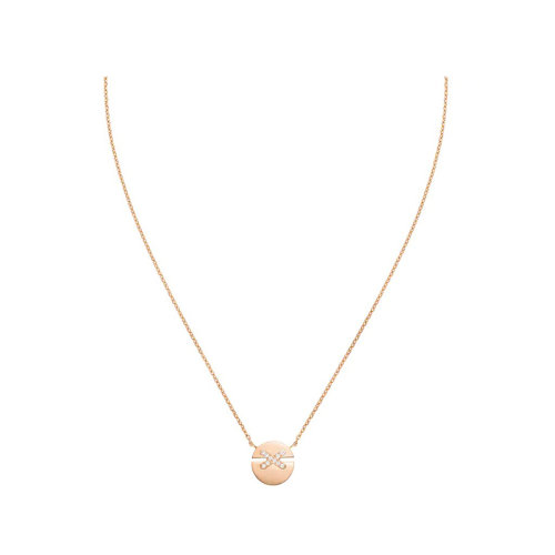 Chaumet/尚美  Jeux de Liens Harmony系列 女士小號(hào)18k金玫瑰金吊墜切割鉆石項(xiàng)鏈084218