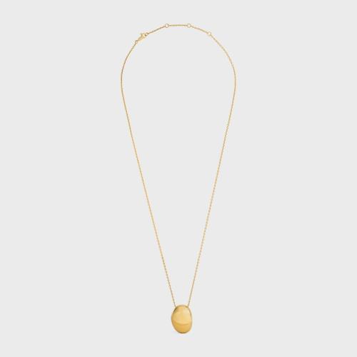  CELINE賽琳思琳 22年秋冬 女士 項(xiàng)鏈 FORMES ABSTRAITES PEEBLE金色飾面黃銅項(xiàng)鏈 460BR6BRA.35