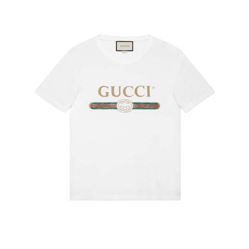  GUCCI古馳 22年秋冬 男士 男士Gucci標識印花超大造型T恤 440103 X3F05 9045