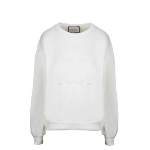 GUCCI/古馳 女裝 品牌字母LOGO 球拍 女士白色長袖圓領(lǐng)秋冬衛(wèi)衣 562199XJA9X9200
