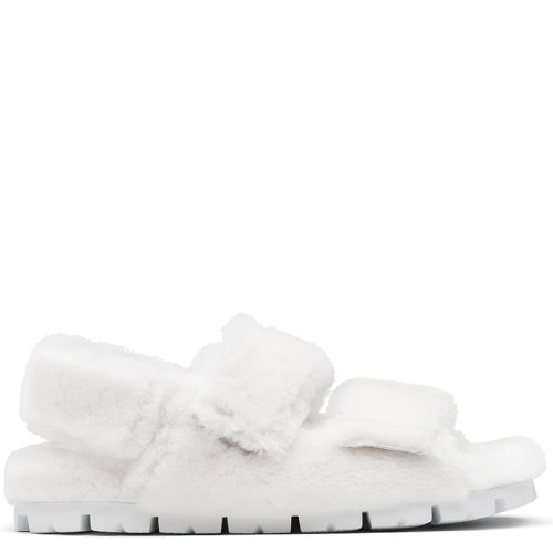 PRADA/普拉達(dá)  女士白色羊皮毛拖鞋1X737M_173_F0009_F_ZF20