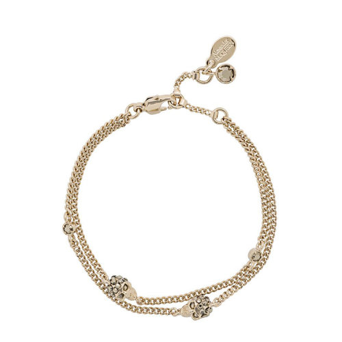 Alexander McQueen/亞歷山大麥昆 女士 金色骷髏頭時尚手鏈 553655J160K7285