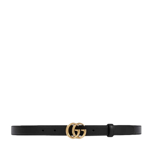 GUCCI/古馳 【宋祖兒同款】女士黑色牛皮優(yōu)雅精致金色GG互扣式時尚休閑腰帶皮帶 409417-AP00T-1000