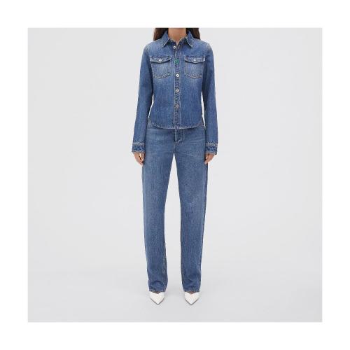  BV葆蝶家 22年秋冬 女士 長袖襯衫 chemise en denim delave moyen originale 716304V2EN04715