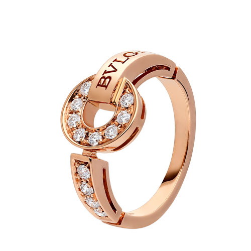 BVLGARI/寶格麗 BVLGARI BVLGARI系列 18K金玫瑰金鑲鉆石的戒指 346209