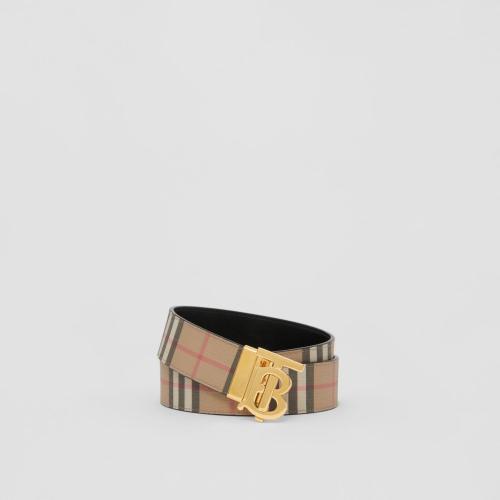  BURBERRY 22年秋冬 男士 雙面兩用 Vintage 格紋專屬標(biāo)識裝飾腰帶 80548851
