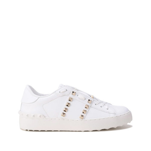 Valentino/華倫天奴【22春夏新款】女士牛皮Rockstud Untitled鉚釘裝飾系帶休閑運(yùn)動(dòng)鞋板鞋小白鞋 XW2S0A01 BHS