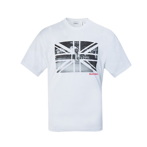 BURBERRY/博柏利  米字旗印花 有l(wèi)ogo 女士短袖T恤 8016702  ah