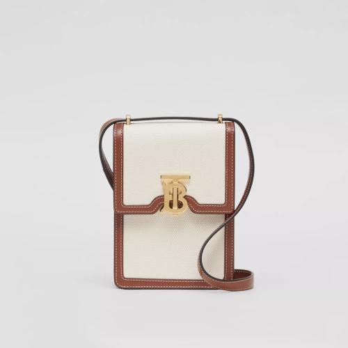  BURBERRY 22年秋冬 女士 Robin – 棉質(zhì)帆布拼皮革洛賓包 80316491 預(yù)定商品1-3周發(fā)貨