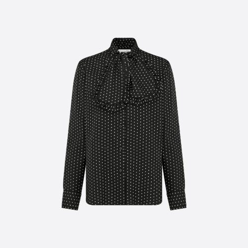  DIOR迪奧 22年秋冬 女士 長(zhǎng)袖襯衫 寬領(lǐng)結(jié)襯衫 311B0_6131_X9330