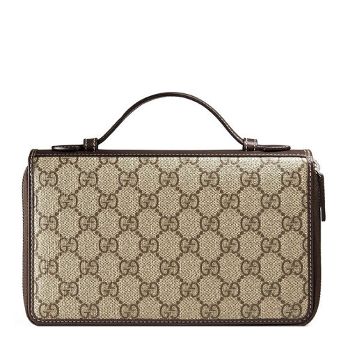 GUCCI/古馳  男士棕色帆布經(jīng)典印花手提長款錢包零錢包卡包男包