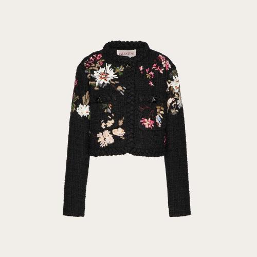  VALENTINO華倫天奴 22年秋冬 女士 夾克 VESTE BRODéE EN TWEED ET LAINE XB3CE2P36U8K92