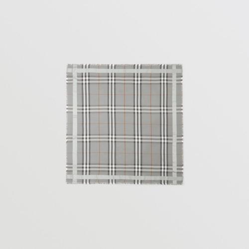  BURBERRY 22年秋冬 女士 格紋絲毛混紡大號方巾 80536081
