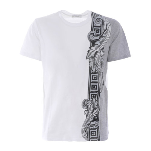 VERSACE JEANS/范思哲牛仔 男士純色棉質(zhì)經(jīng)典巴洛克印花裝飾圓領(lǐng)短袖上衣T恤 V800683-VJ00383 多色可選