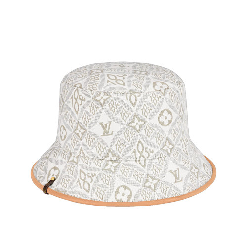 Louis Vuitton/路易威登 22年早春新款 1854系列 女士淺褐色老花純棉漁夫帽M77440