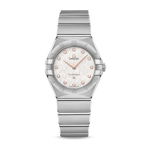 OMEGA/歐米茄 星座系列 精鋼 鉆石刻度 石英機(jī)芯 女士腕表 131.10.28.60.52.001