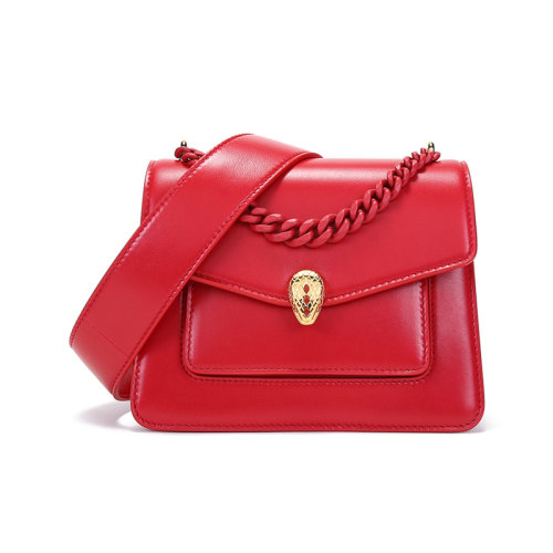 BVLGARI/寶格麗 女士SERPENTI FOREVER系列羊皮小號(hào)蛇頭扣手提單肩斜挎包 290763