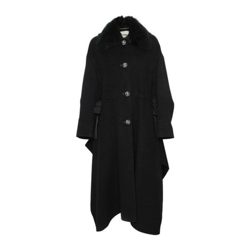 FENDI/芬迪  女裝 女士黑色翻領(lǐng)時(shí)尚 女士大衣外套