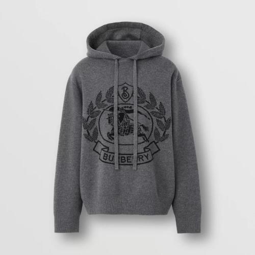  BURBERRY 22年秋冬 男士 馬術(shù)騎士裝飾羊毛提花寬松連帽衫 80636621