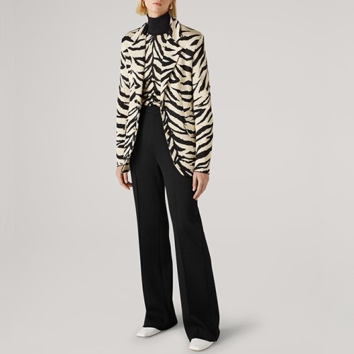 St.John/盛薔米蘭諾羅紋針織長褲女士休閑褲K8110G1